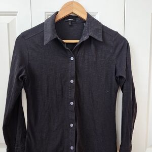 Theory Women's, Small Charcoal Button Down Shirt